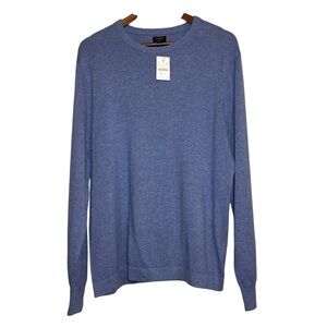 J Crew Factory Mens Size Medium Blue Cotton Crewneck Sweater Tee Knit NWT AZ229